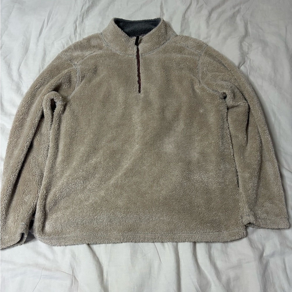 Trinity Cream Colored Neck Zip Sweatshirt